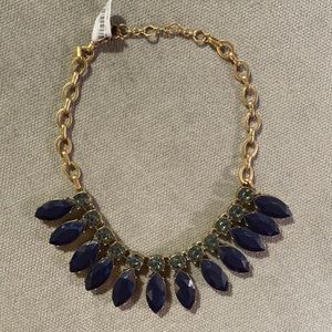 J. Crew Blue Sunflower Cabochon Necklace NWT